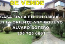 Se vende casa finca en Llano Grande informes Alvaro Botero Tel. Miami 305 725 6661