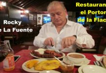 En el restaurante de la flaca Sol, el millonario aspirante al senado Rocky de la Fuente disfrutando la bandeja paisa